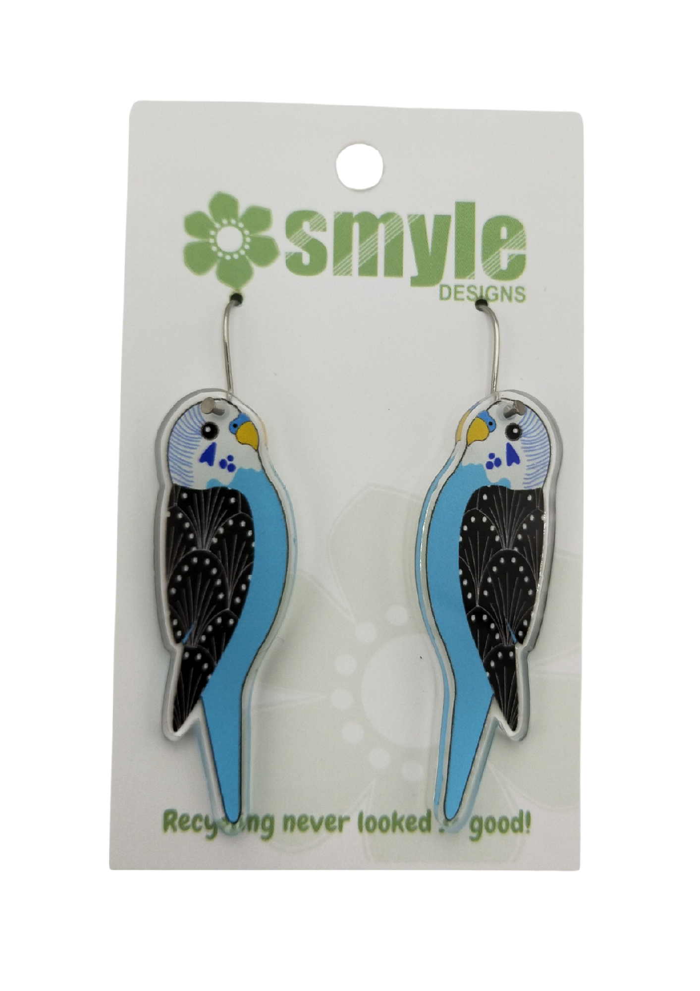 SMYLE EARRINGS - BLUE BUDGIE