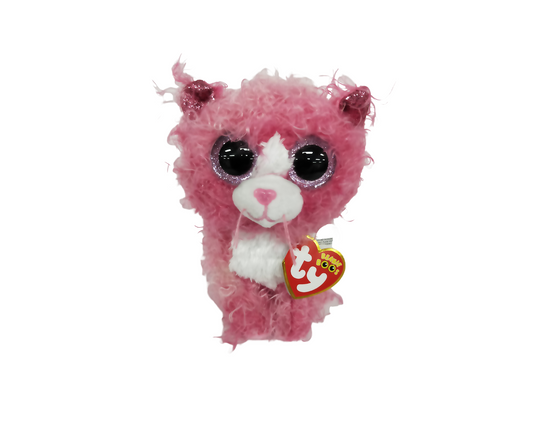 BEANIE BOO REGULAR -REAGAN CAT WITH PINK CURLY HAIR