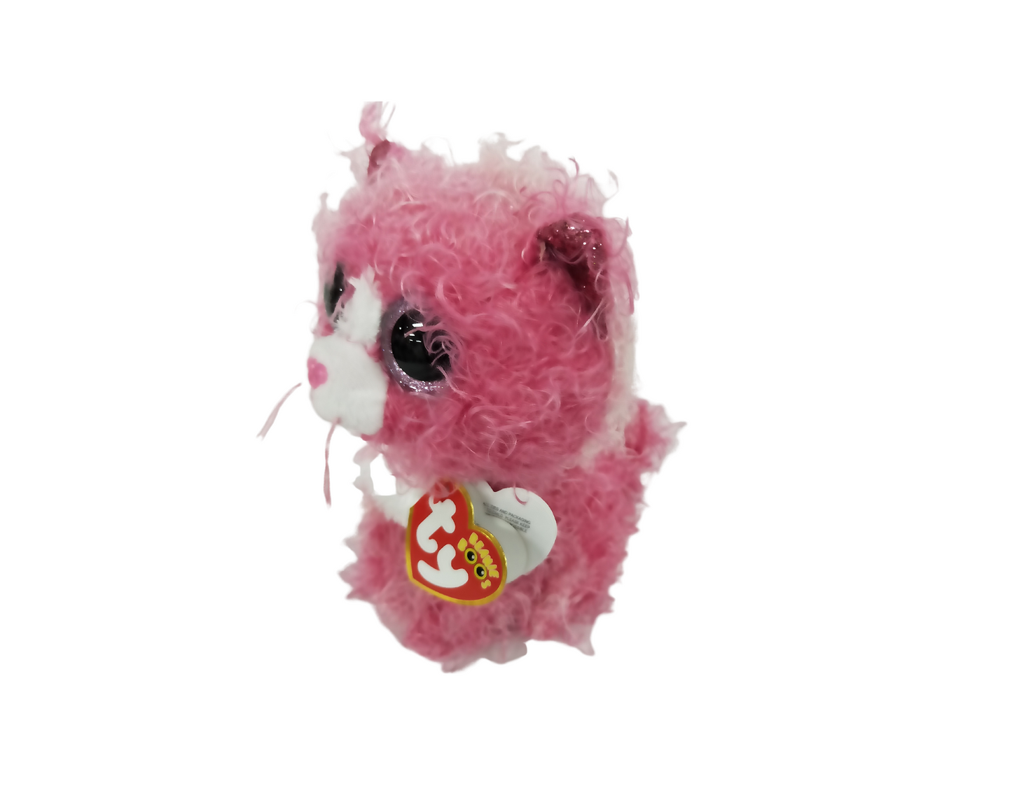 BEANIE BOO REGULAR -REAGAN CAT WITH PINK CURLY HAIR