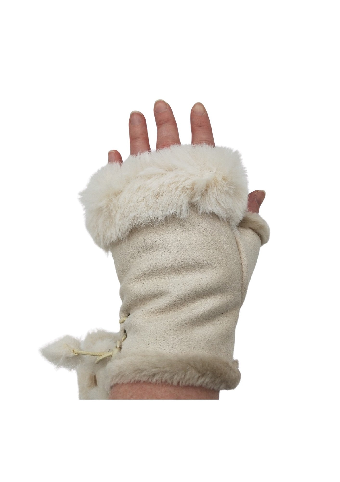 F/L Gloves w Faux Fur White: 2024 [CLR:WHITE]