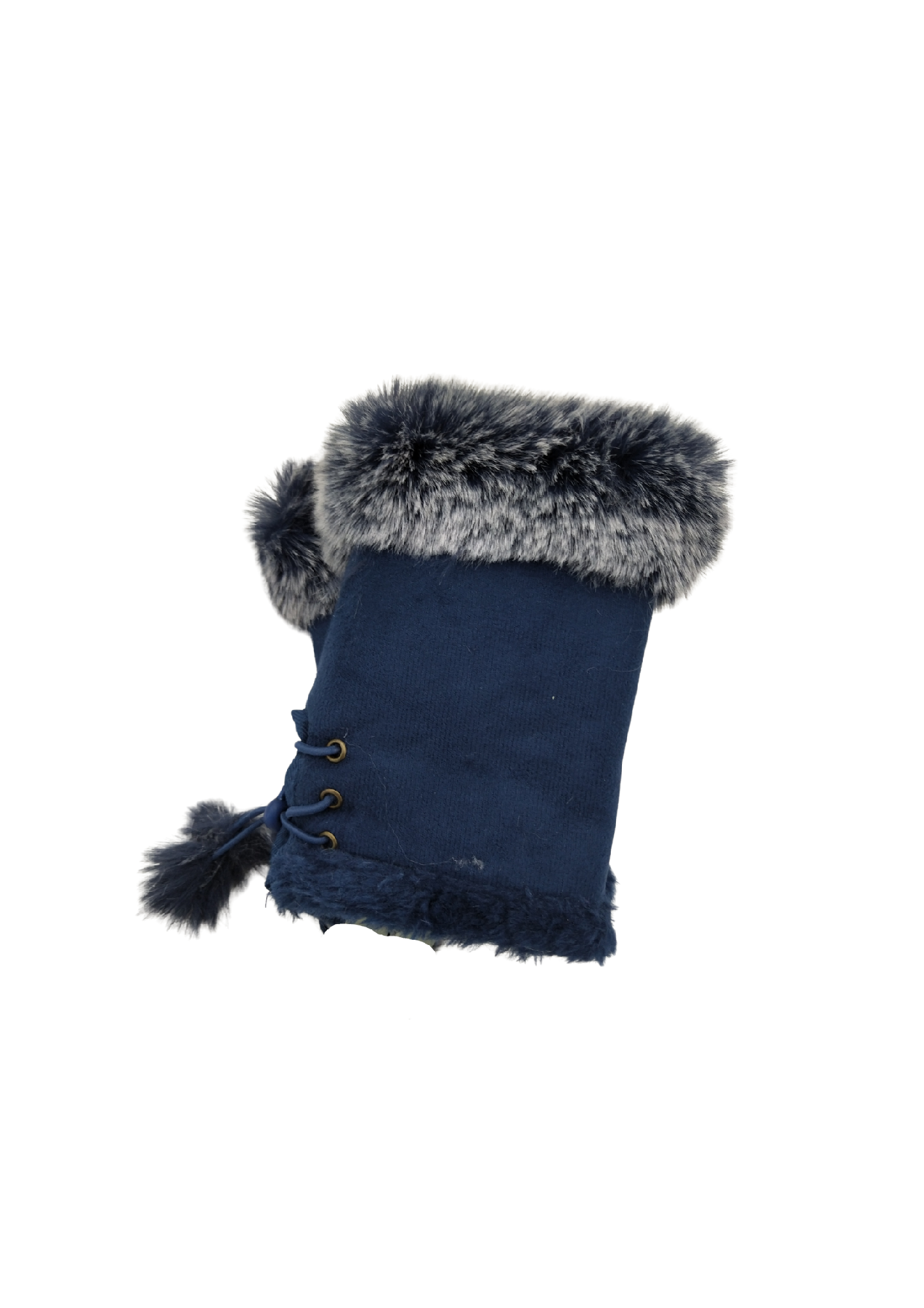 F/L Gloves w Faux Fur: 2024 [CLR:BLUE]