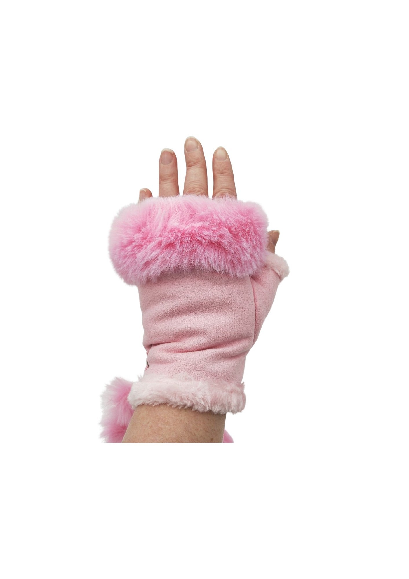 F/L Gloves w Faux Fur Pink: 2024 [CLR:PINK]