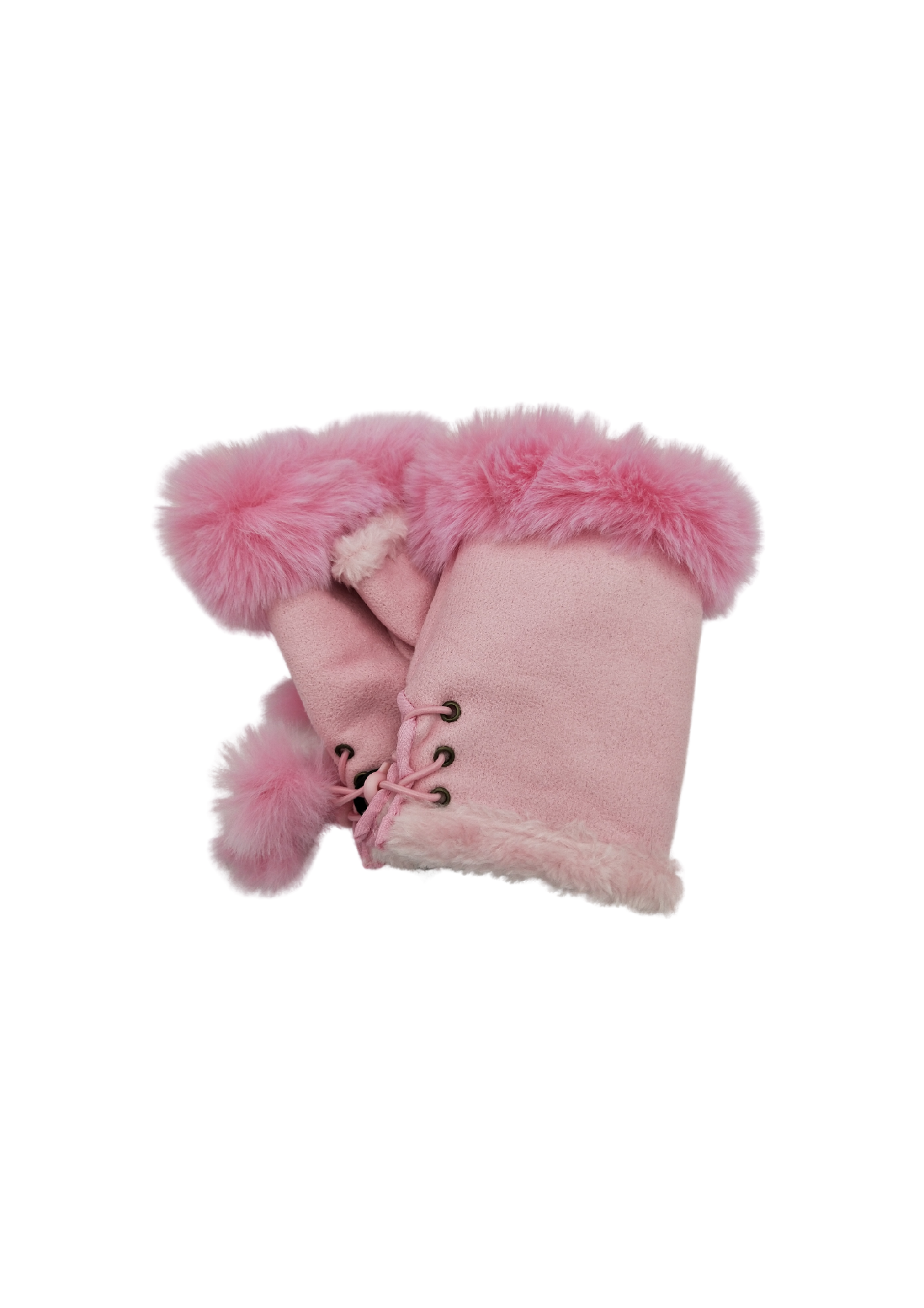 F/L Gloves w Faux Fur Pink: 2024 [CLR:PINK]