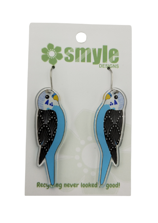 SMYLE EARRINGS - BLUE BUDGIE