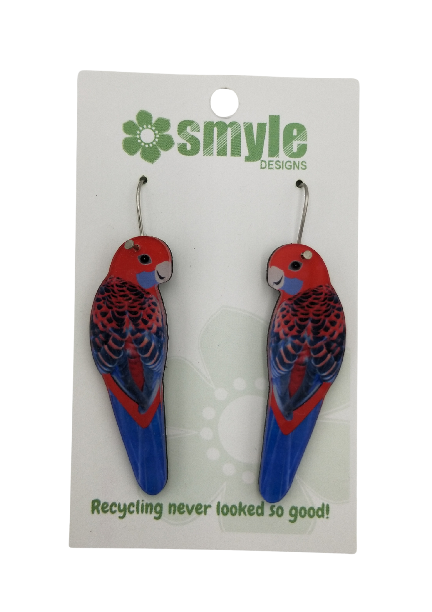 SMYLE EARRINGS - RED/BLUE PARROT