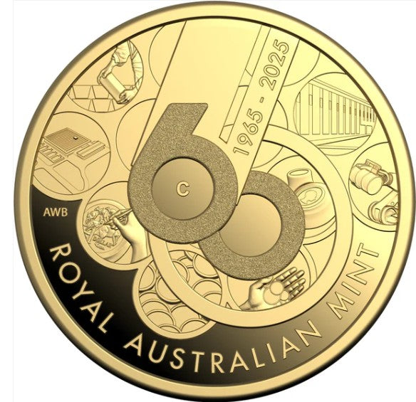 60th Anniversary of the Royal Australian Mint 2025 $10 Gold Proof C Mintmark Coin