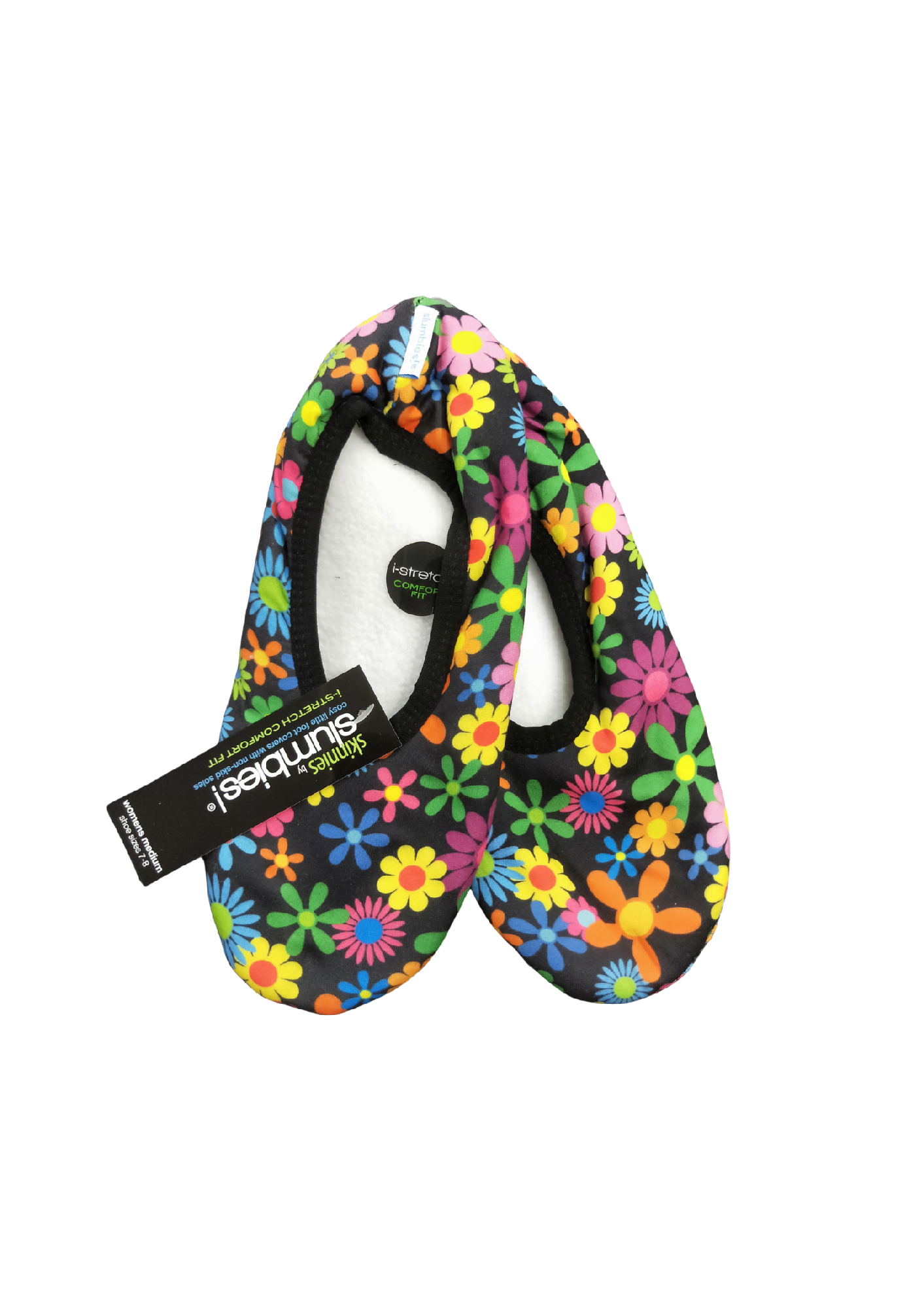 SLUMBIES LADIES SKINNIES [SZ:L CL SS:BLACK W FLOWERS]