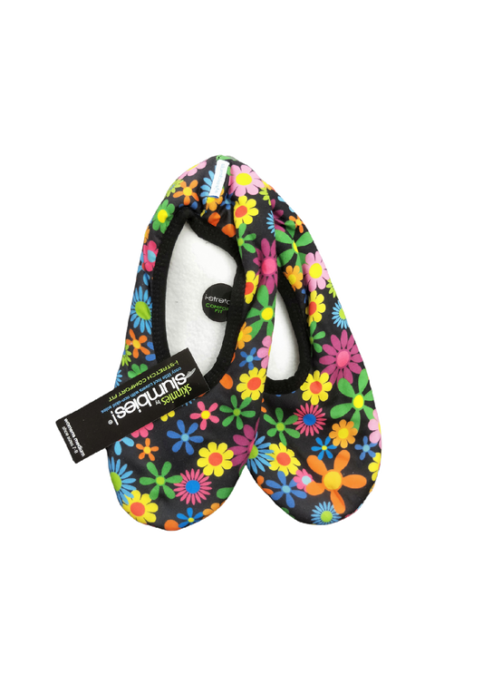 SLUMBIES LADIES SKINNIES [SZ:M CL SS:BLACK W FLOWERS]