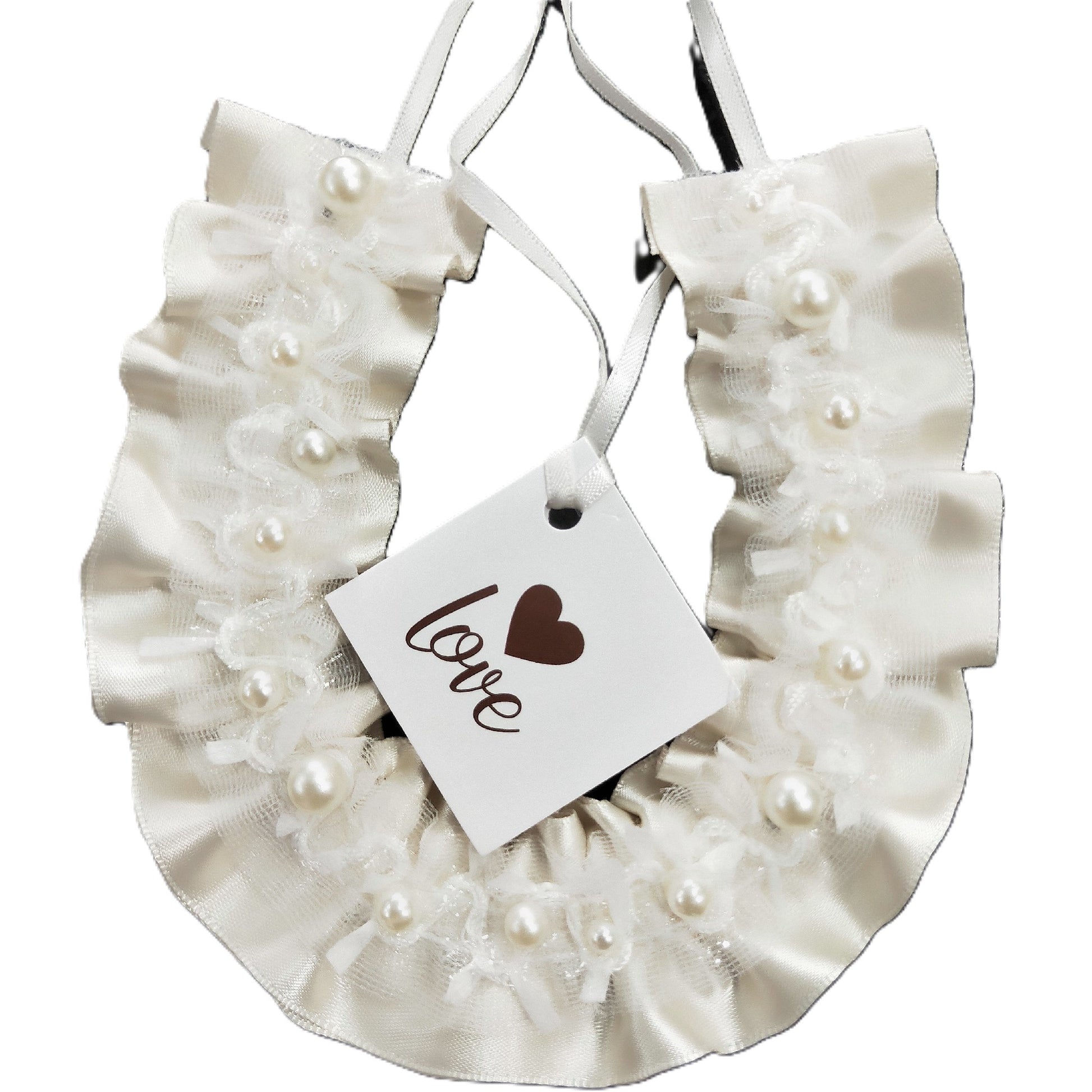 SATIN HORSESHOE PEARL TRIM IVORY