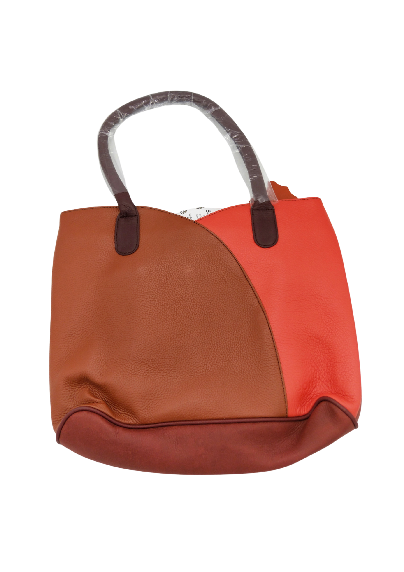 VALERIA - RED/BROWN LARGE HAND BAG 