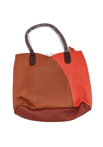 VALERIA - RED/BROWN LARGE HAND BAG 