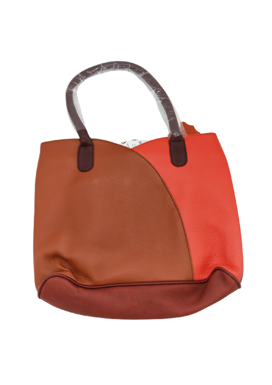 VALERIA - RED/BROWN LARGE HAND BAG 