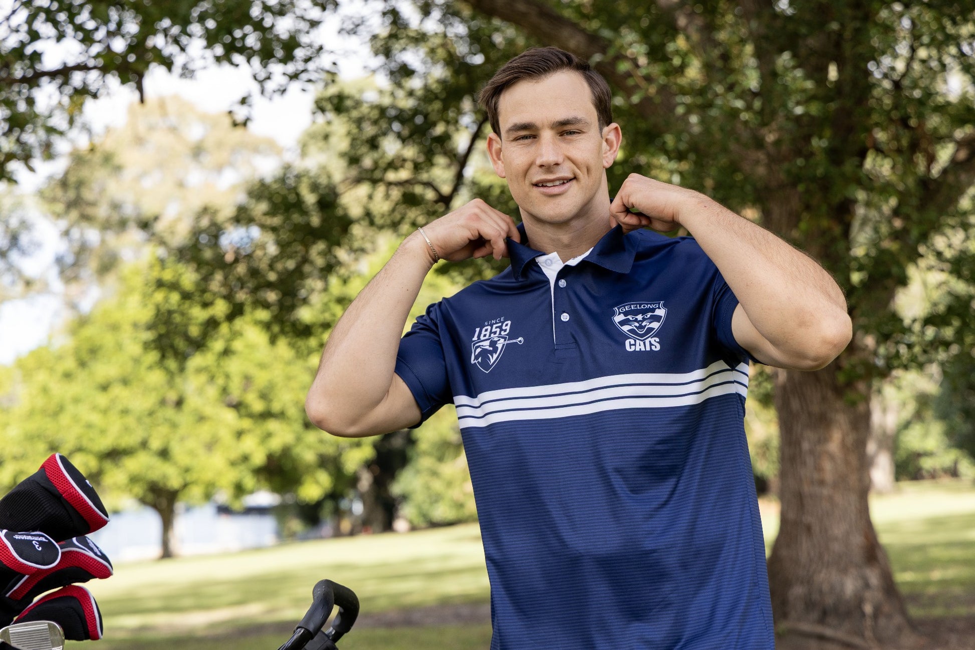 AFL GEELONG 'SANDMAN' GOLF POLO [SZ:2XL CL:GEELONG]