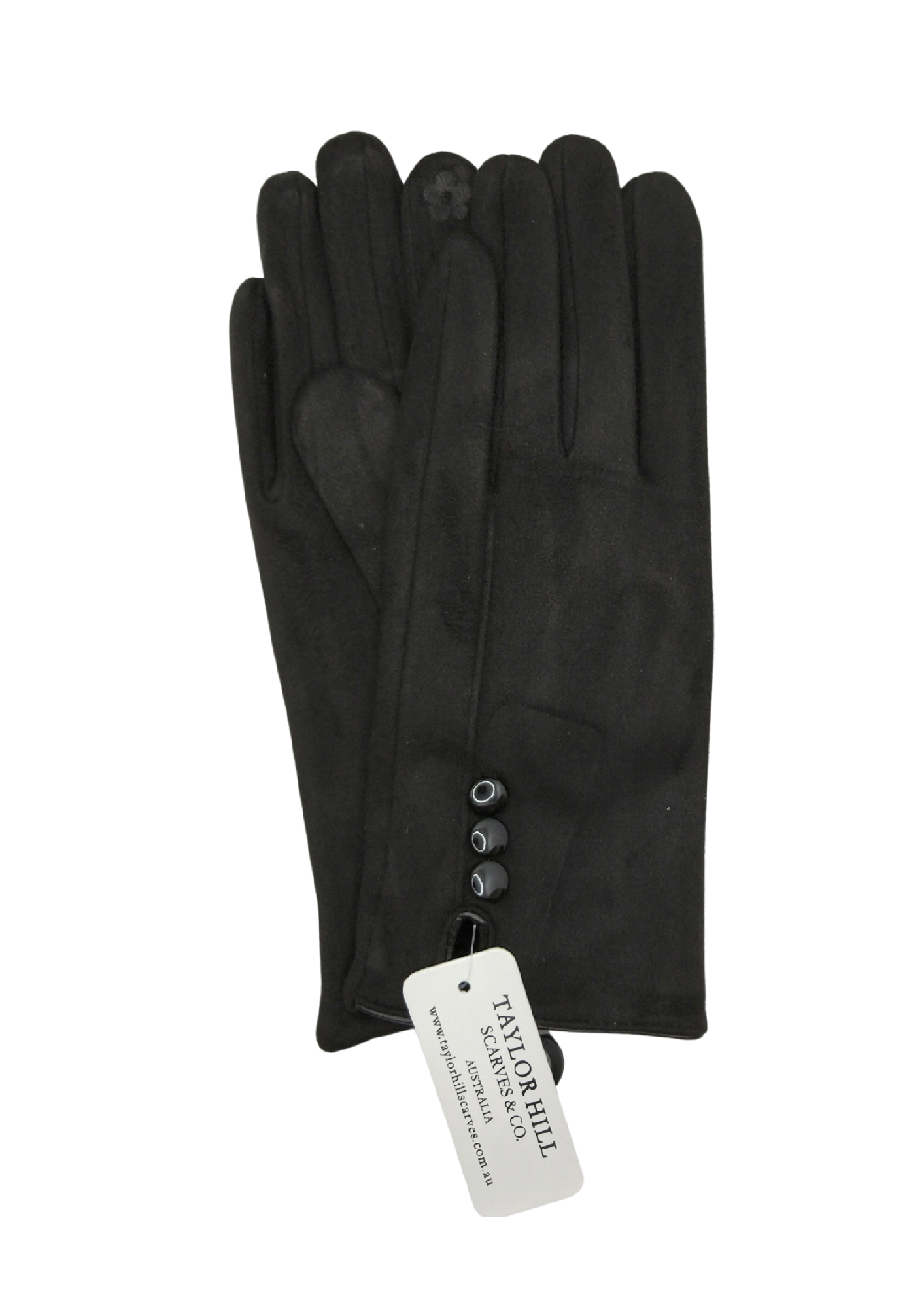 THREE BUTTON GLOVES [CLR:Black]