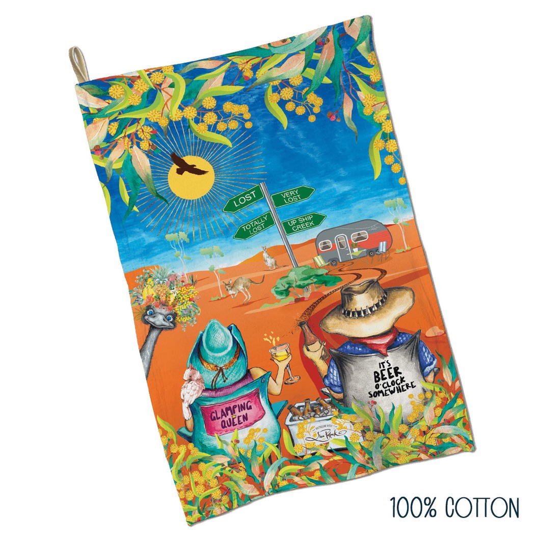 COTTON TEA TOWEL 45X70CM GLAMPING QUEEN