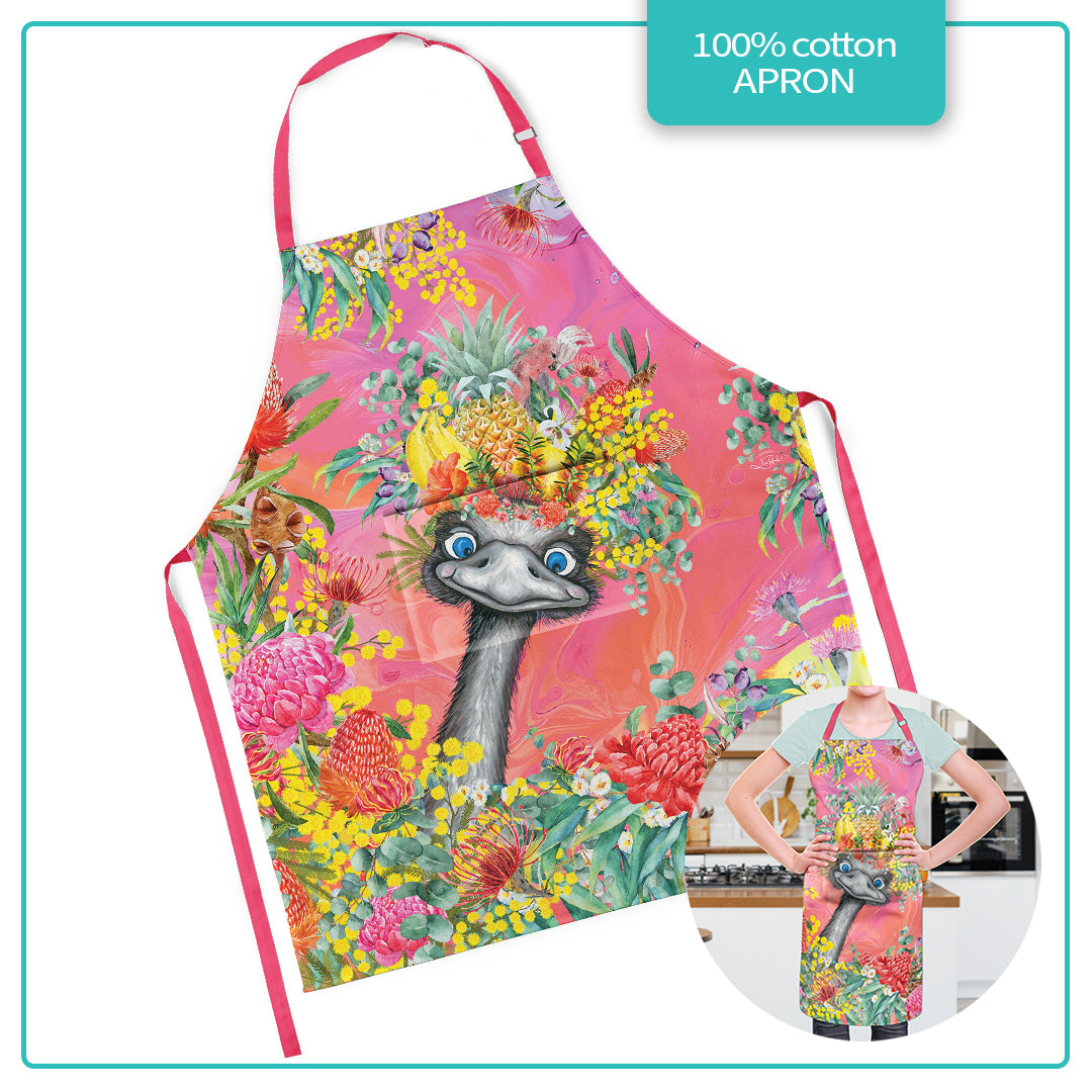 APRON COTTON 70 X 80CM BANKSIA EMU-SING