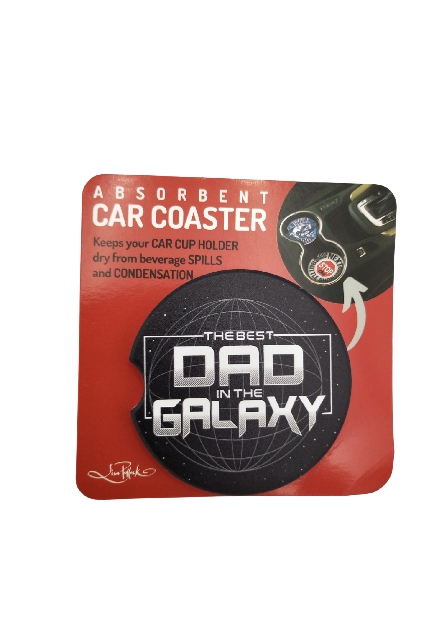 CERAMIC CAR COASTER - BEST DAD IN THE GALAXY