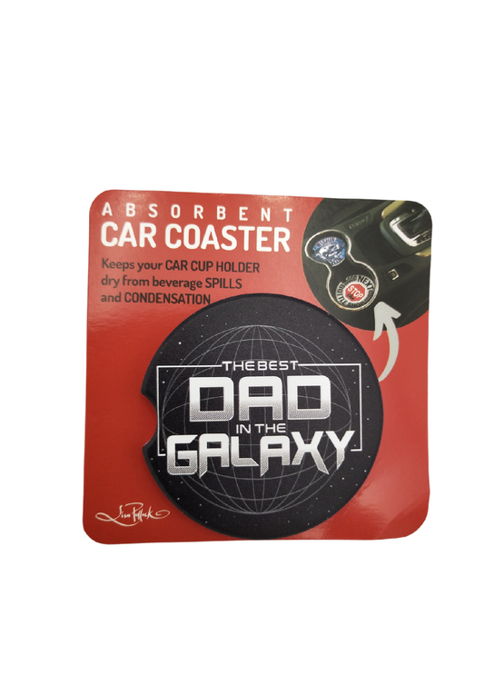 CERAMIC CAR COASTER - BEST DAD IN THE GALAXY