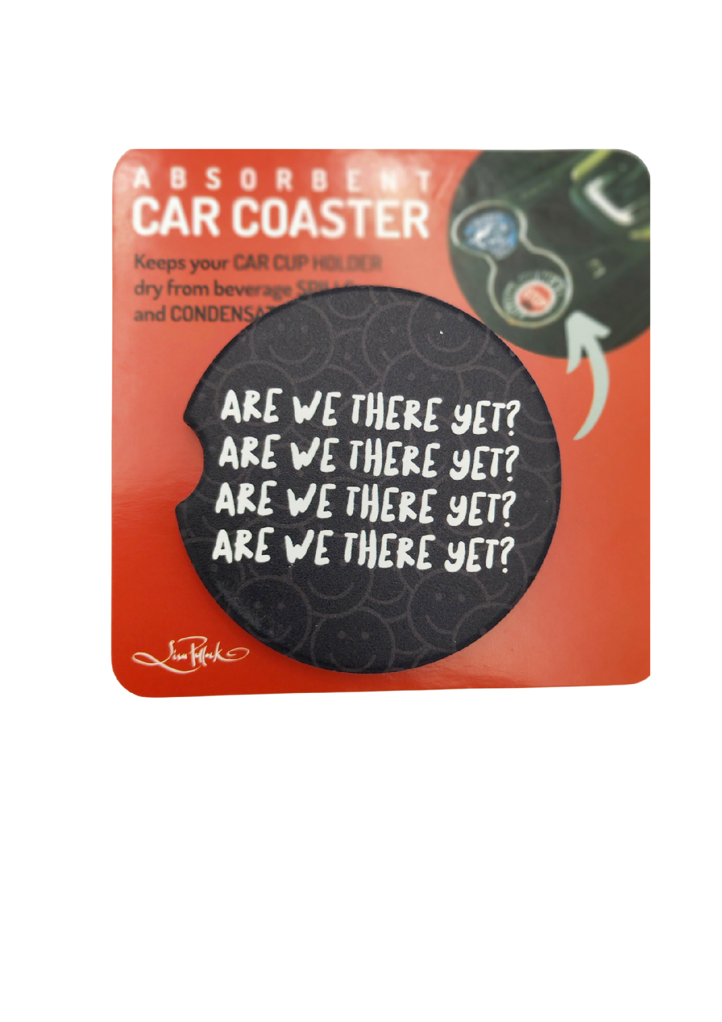 CERAMIC CAR COASTER - ARE WE THERE YET?