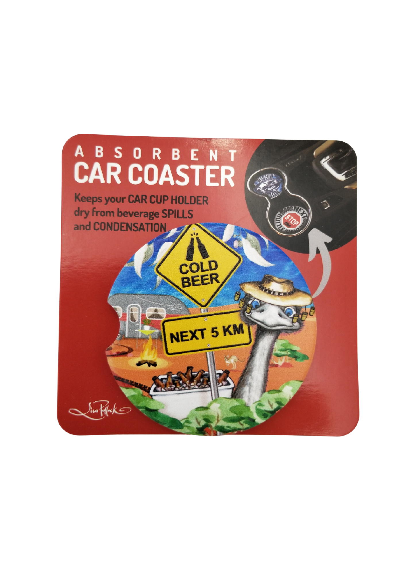 CERAMIC CAR COASTER - COLD BEER