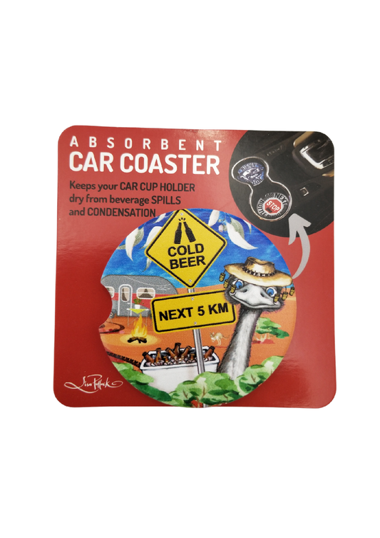 CERAMIC CAR COASTER - COLD BEER