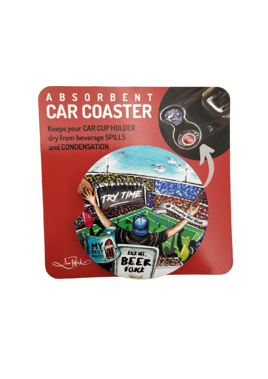 CERAMIC CAR COASTER - NRL TRY TIME