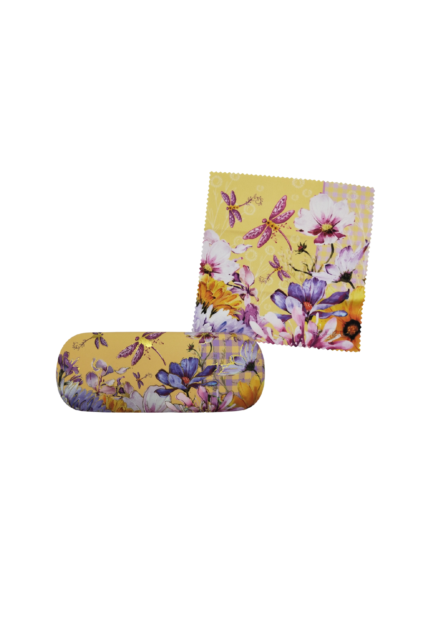 GLASSES CASE & CLEANING CLOTH - DRAGONFLY FIELDS