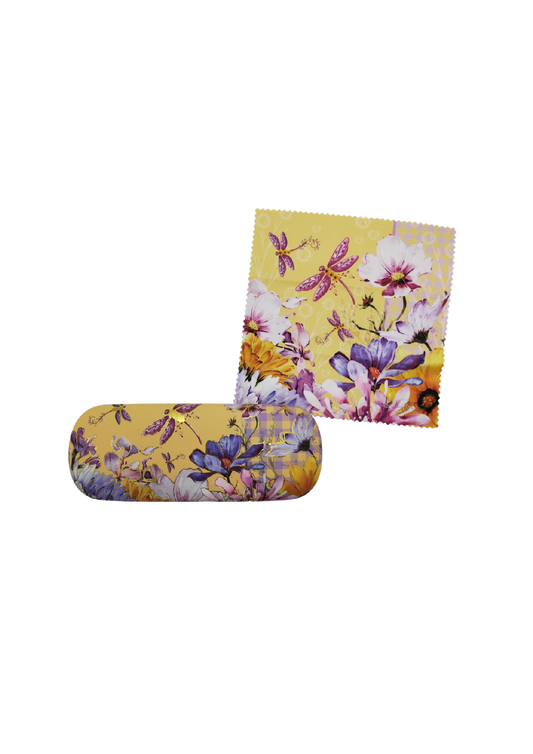 GLASSES CASE & CLEANING CLOTH - DRAGONFLY FIELDS