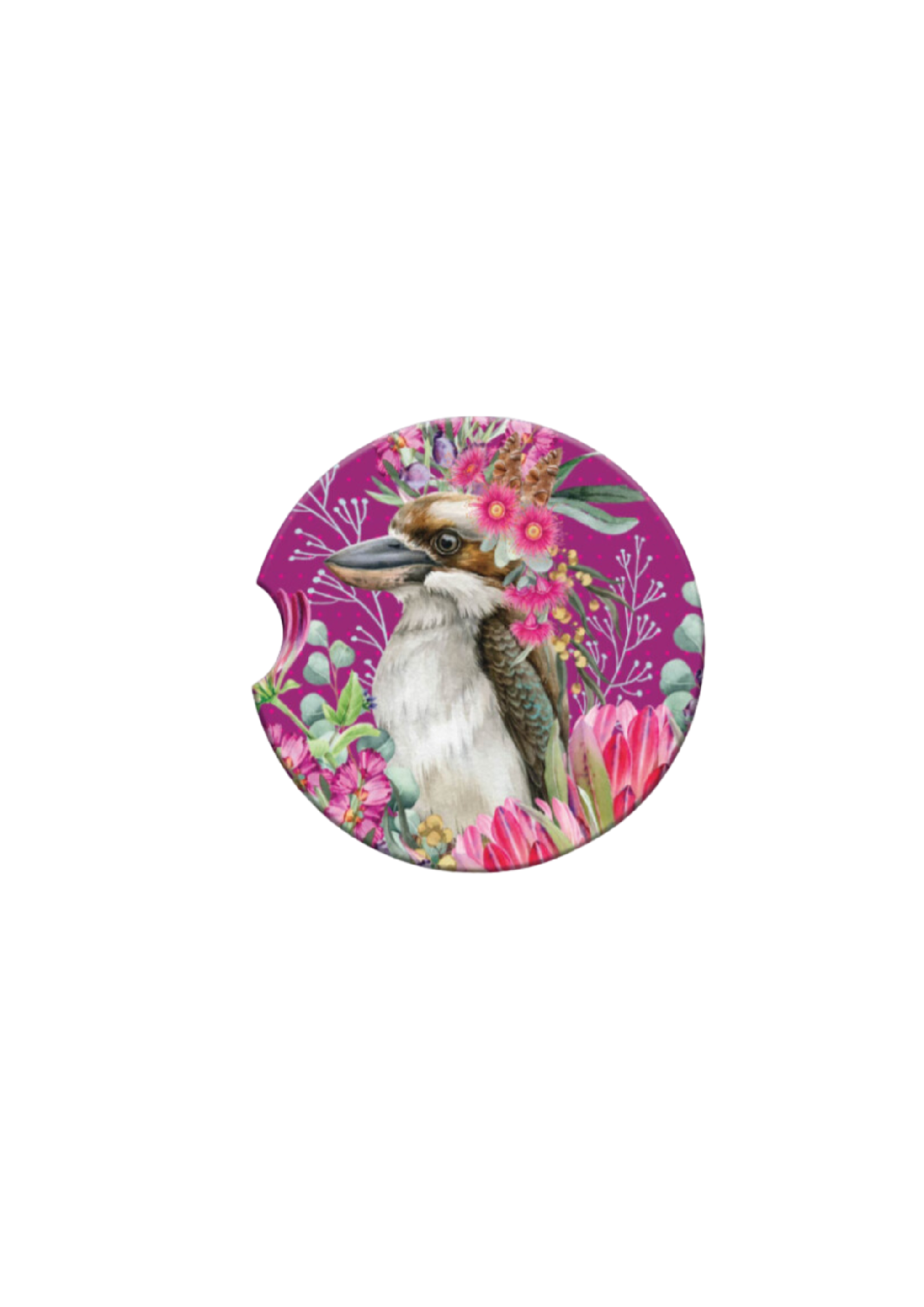 CERAMIC CAR COASTER - BLUSH KOOKABURRA1