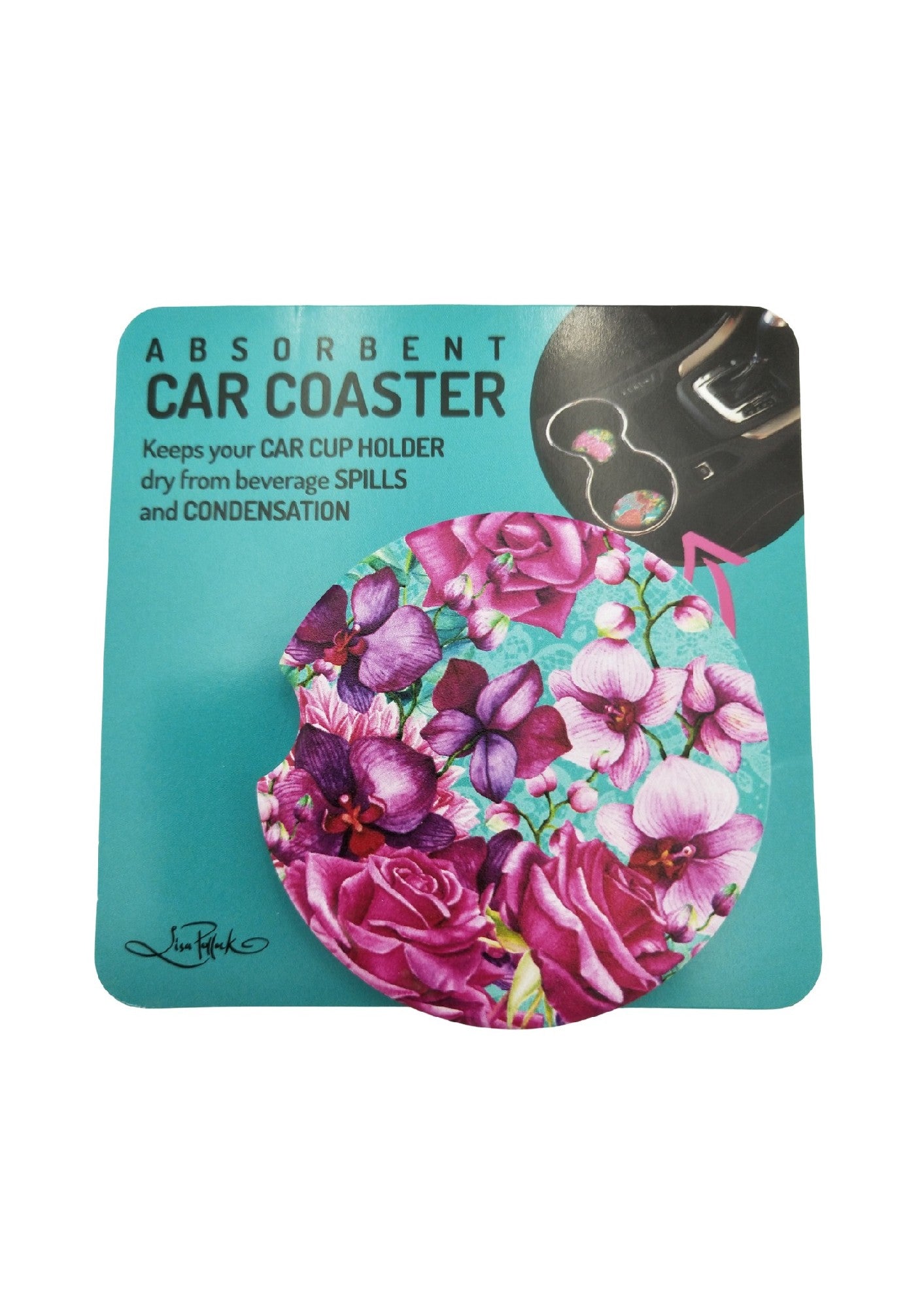 CERAMIC CAR COASTER - ROSE BOUQUET