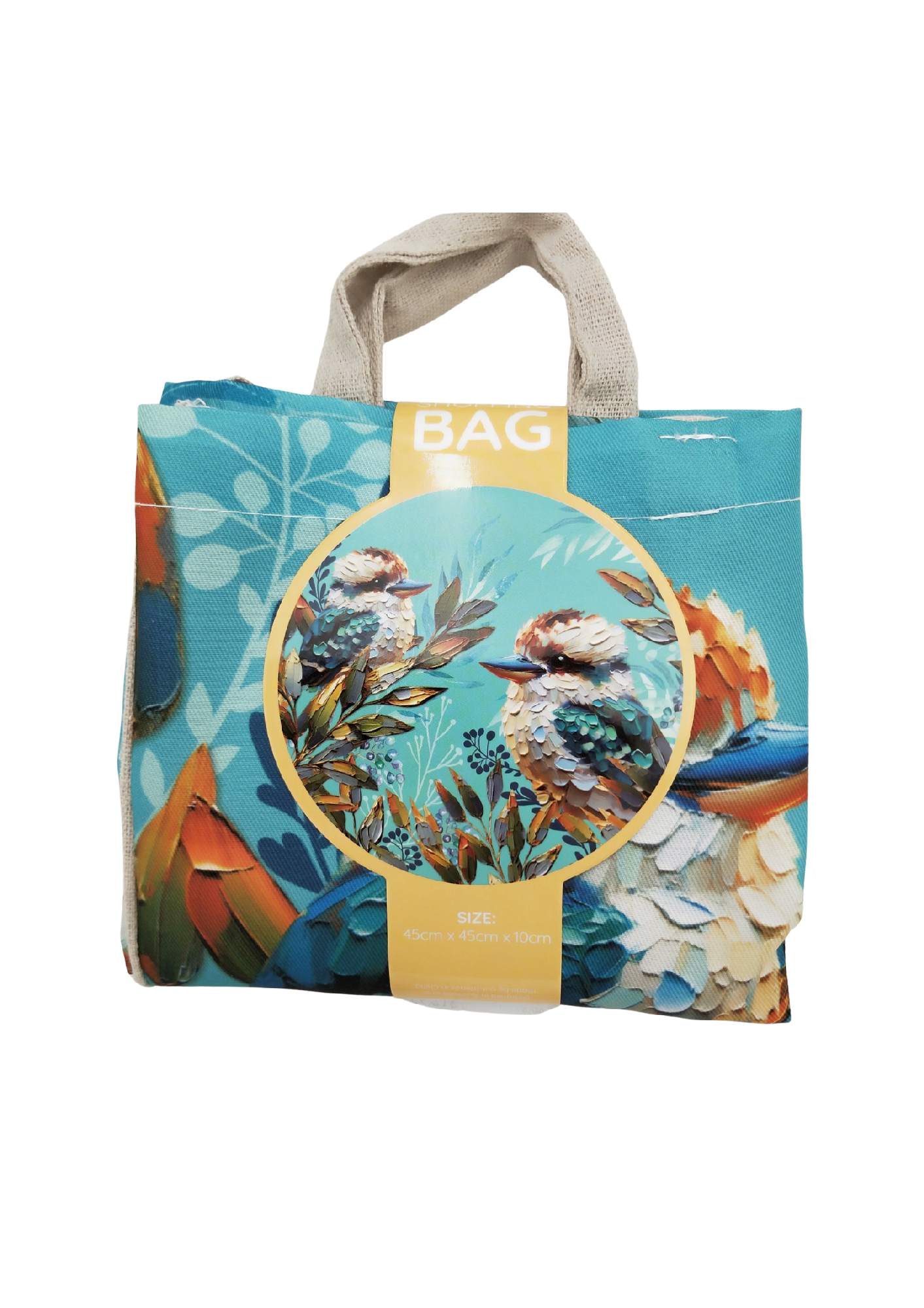 REUSABLE SHOPPING BAG. POLY/LINEN CHARMING KOOKA