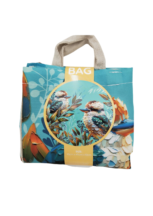 REUSABLE SHOPPING BAG. POLY/LINEN CHARMING KOOKA