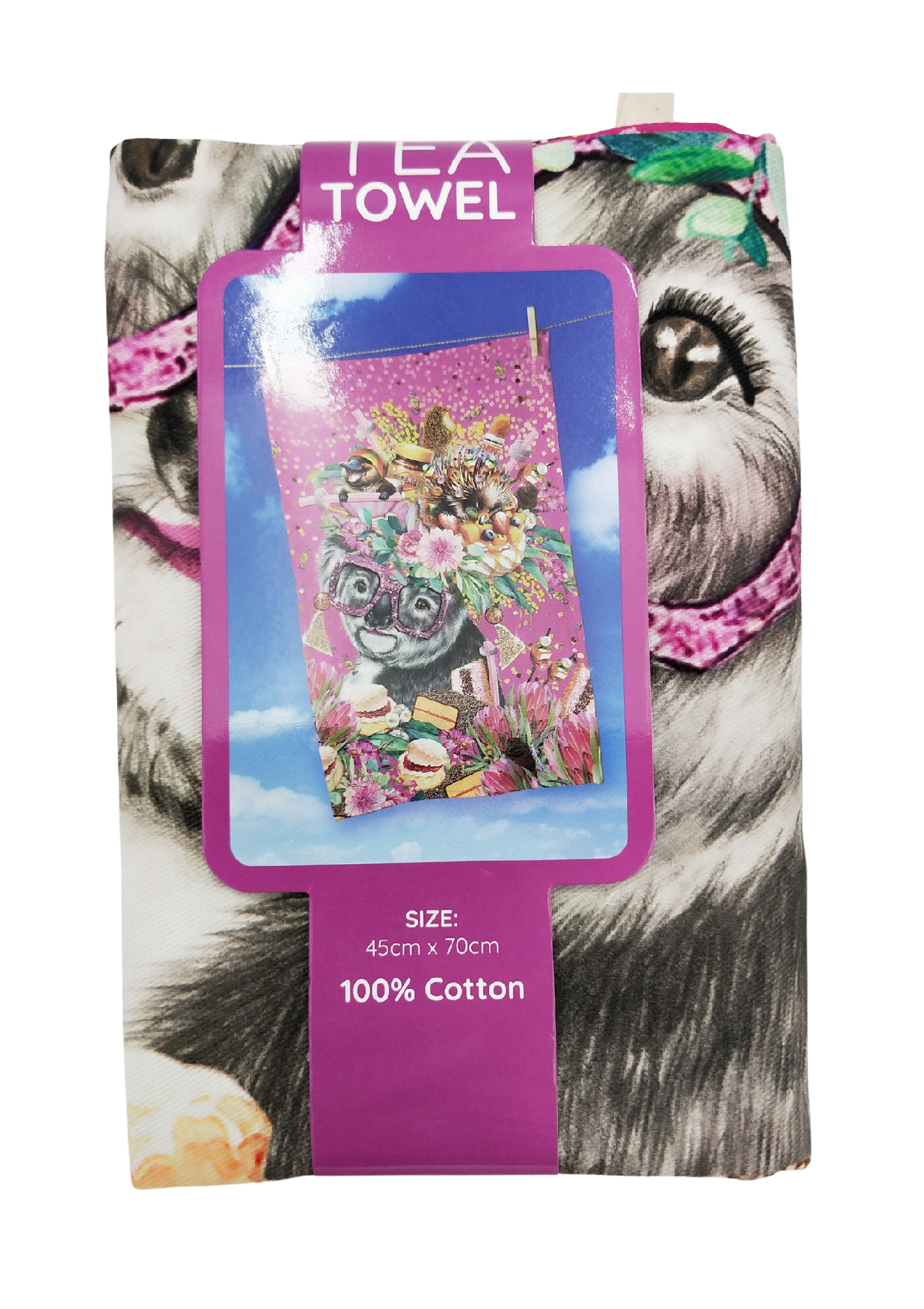 COTTON TEA TOWEL 45X70CM OZ FOODIE KOALA