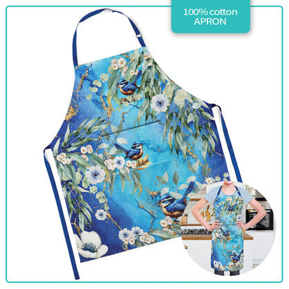 APRON COTTON 70 X 80CM CHEEKY WRENS