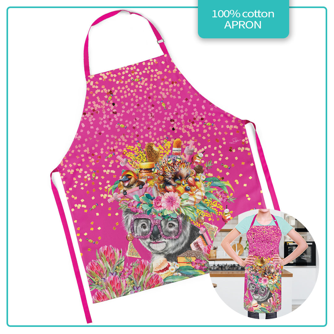 APRON COTTON 70 X 80CM OZ FOODIE KOALA