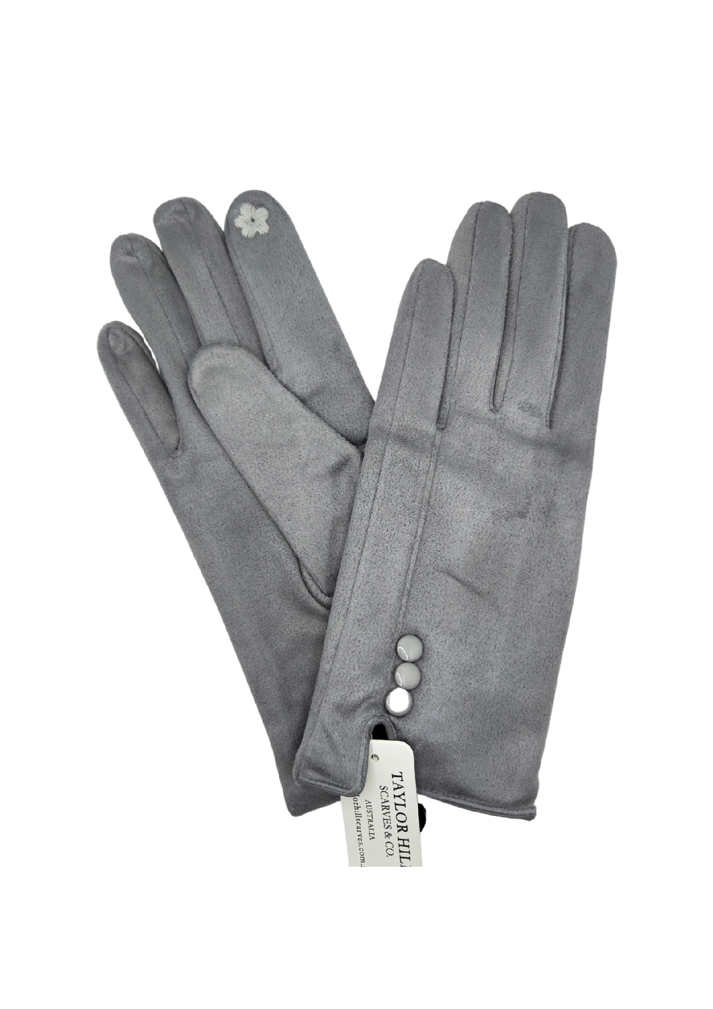 THREE BUTTON GLOVES [CLR:Grey]