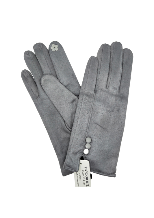 THREE BUTTON GLOVES [CLR:Grey]