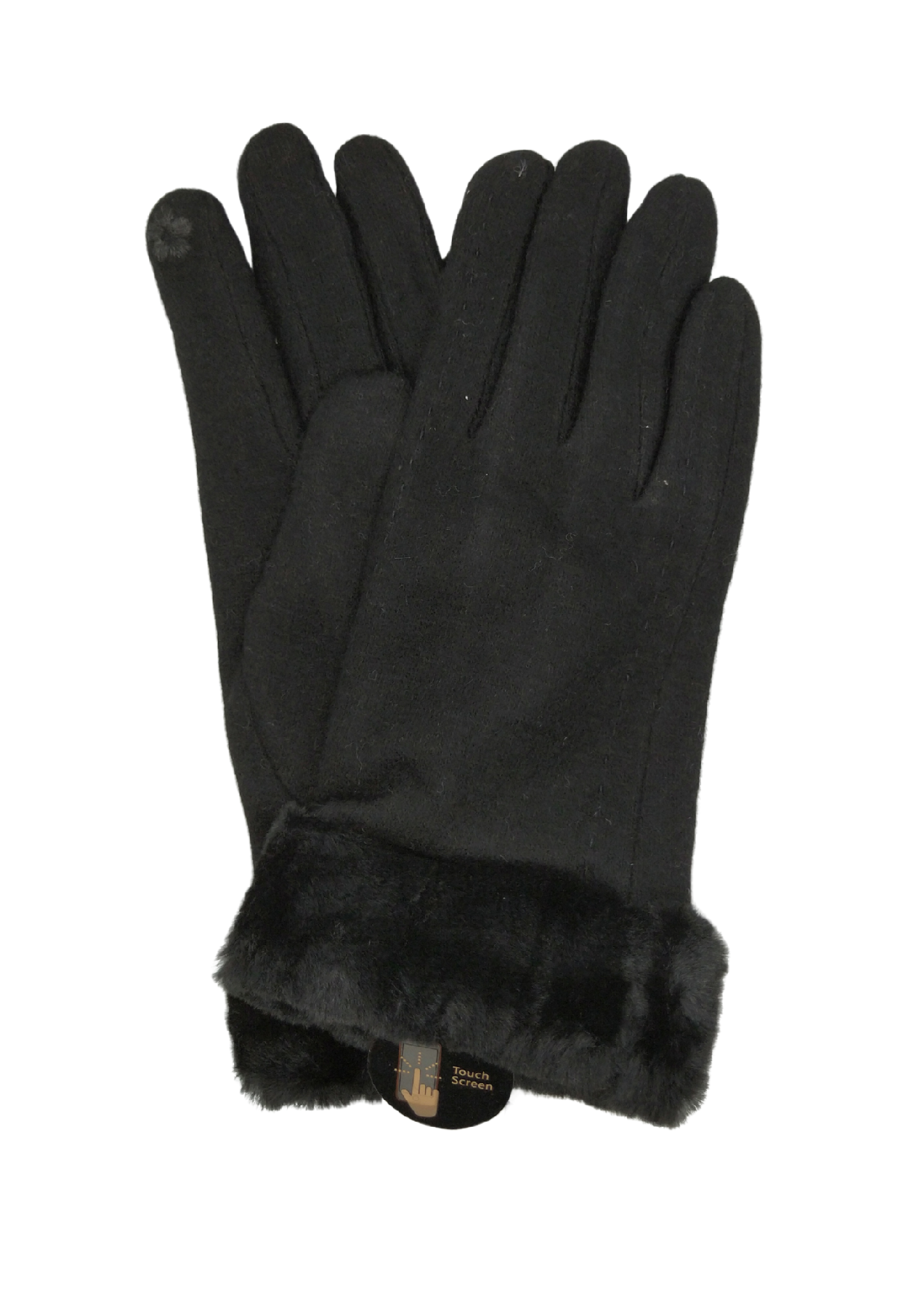 STITCHING DOUBLE LAYER GLOVES [CLR:Black]
