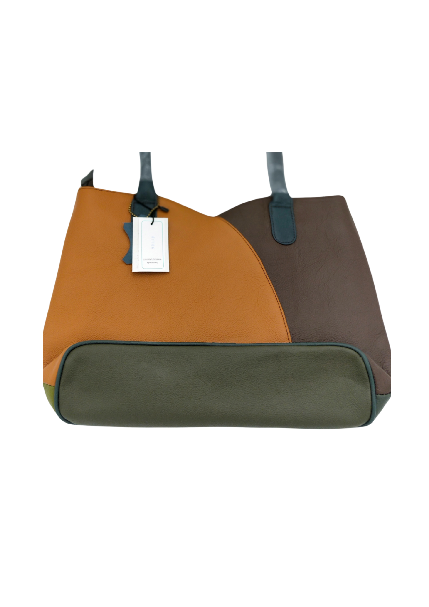 VALERIA - GREEN/BROWN LARGE HAND BAG 