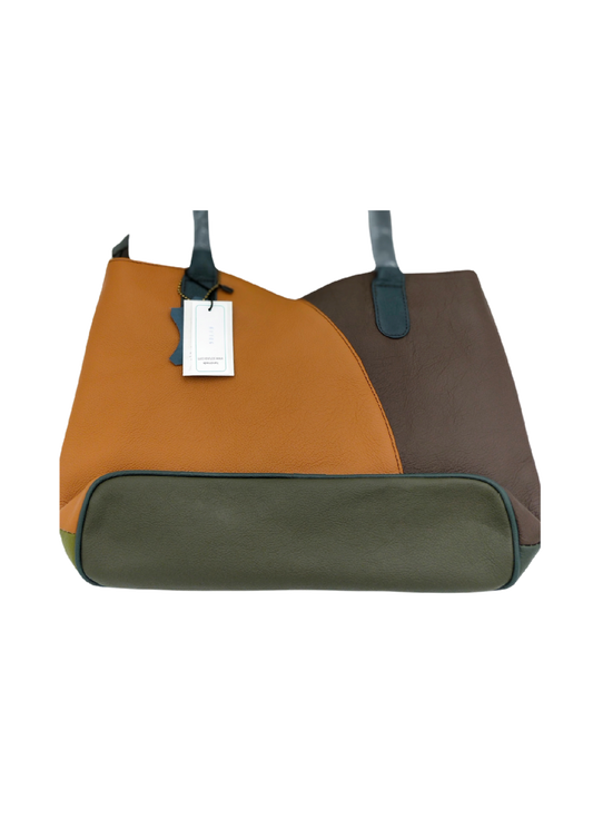 VALERIA - GREEN/BROWN LARGE HAND BAG 
